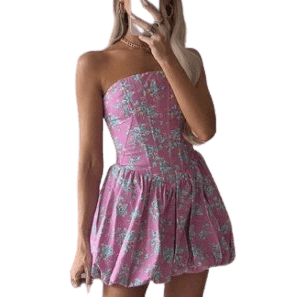 Stylish Floral Print Corset Jumpsuit Dress