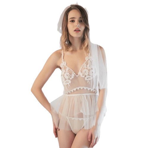 White Lace Sexy Pajamas for Women