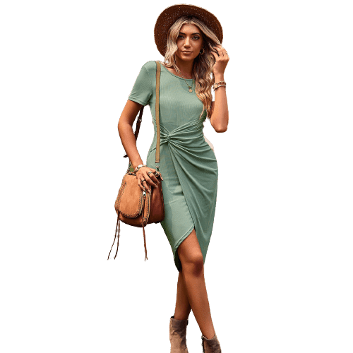 Spring And Summer High Elastic Casual Knitted Dress